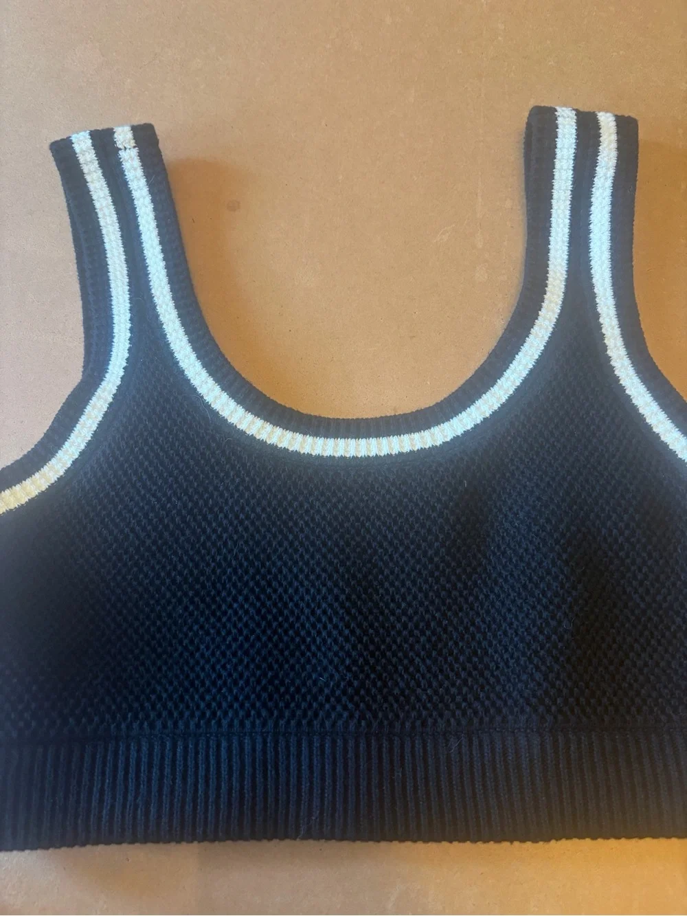 ALO Yoga Tennis club knit black and white set (top, skirt, pullover sweater )